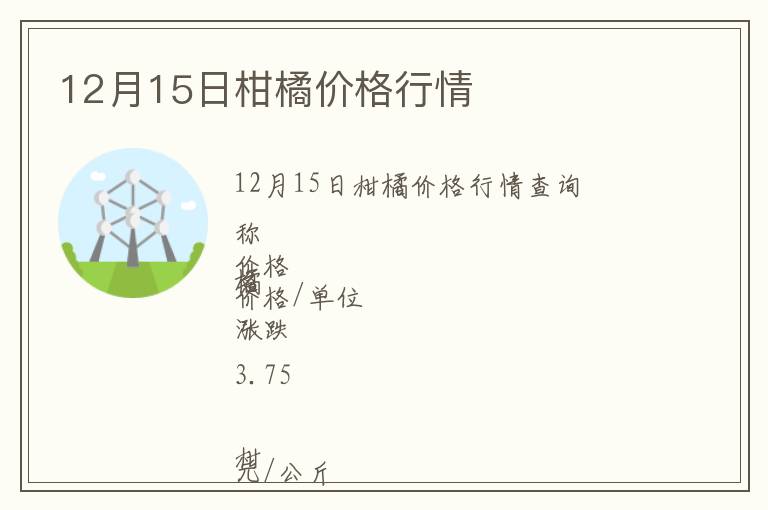 12月15日柑橘價(jià)格行情