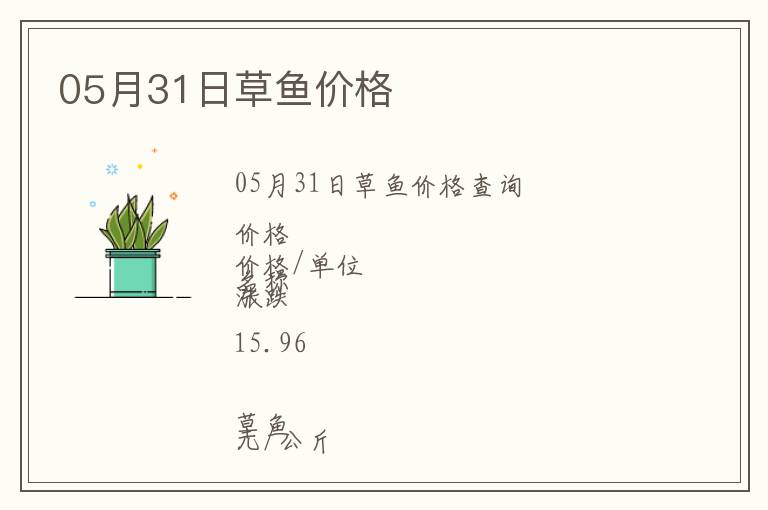 05月31日草魚(yú)價(jià)格