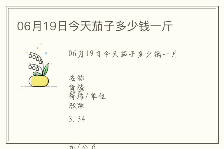 06月19日今天茄子多少錢一斤