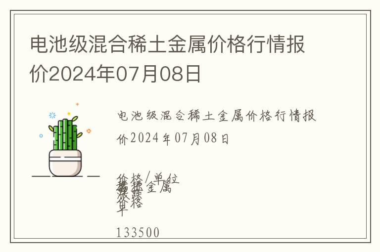 電池級混合稀土金屬價(jià)格行情報(bào)價(jià)2024年07月08日
