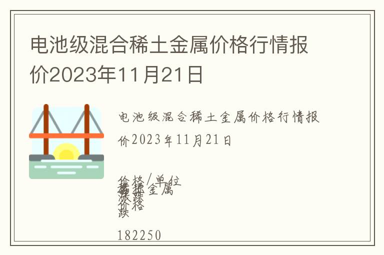 電池級混合稀土金屬價格行情報(bào)價2023年11月21日
