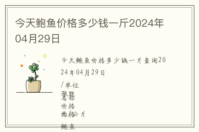 今天鮑魚價格多少錢一斤2024年04月29日