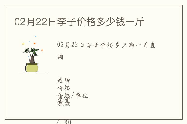 02月22日李子價格多少錢一斤