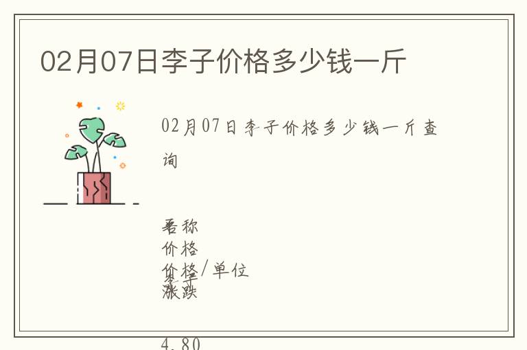 02月07日李子價格多少錢一斤