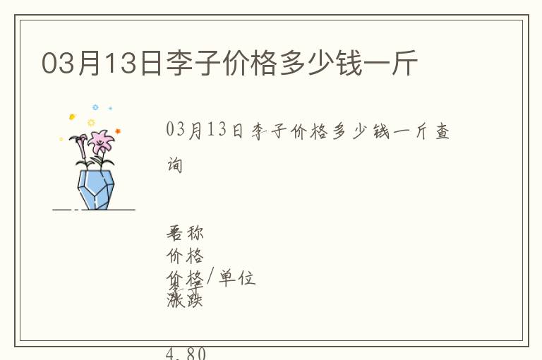 03月13日李子價(jià)格多少錢一斤