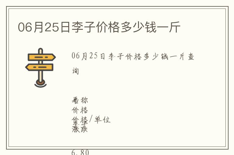 06月25日李子價格多少錢一斤