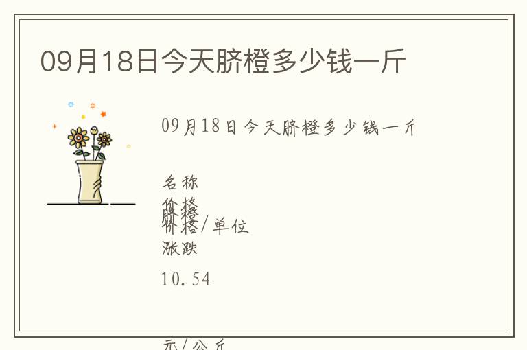 09月18日今天臍橙多少錢一斤