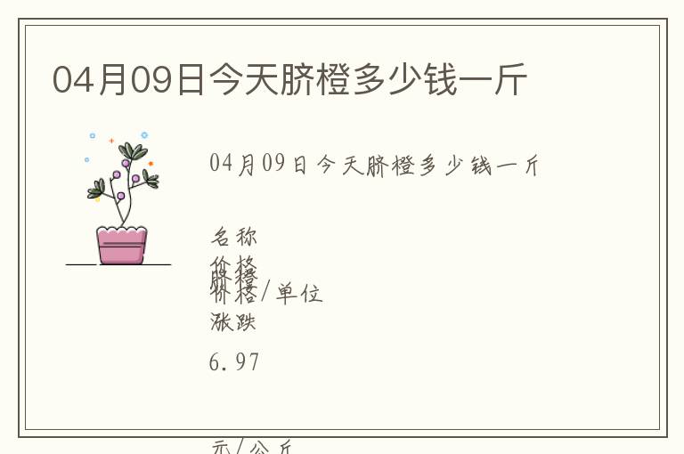 04月09日今天臍橙多少錢一斤