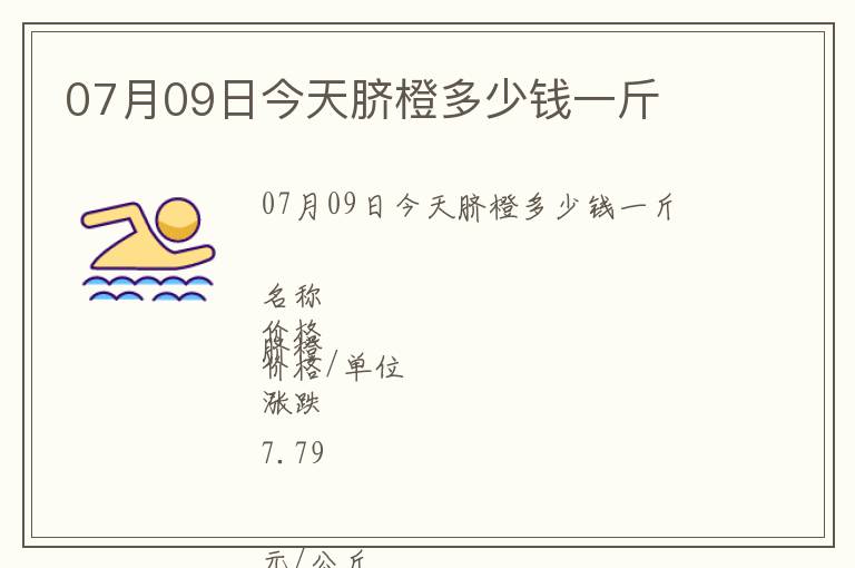 07月09日今天臍橙多少錢一斤