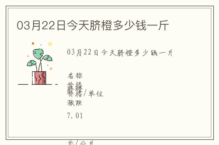 03月22日今天臍橙多少錢一斤