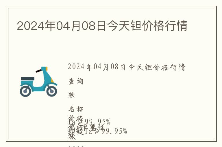 2024年04月08日今天鉭價格行情