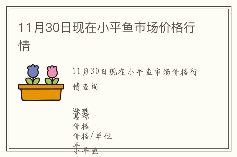 11月30日現在小平魚市場價格行情