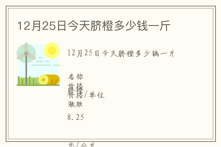 12月25日今天臍橙多少錢一斤