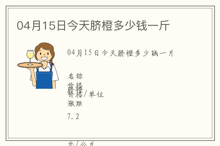 04月15日今天臍橙多少錢一斤