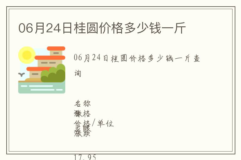 06月24日桂圓價格多少錢一斤