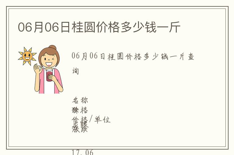 06月06日桂圓價(jià)格多少錢一斤