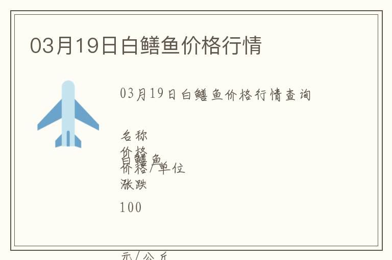 03月19日白鱔魚價格行情