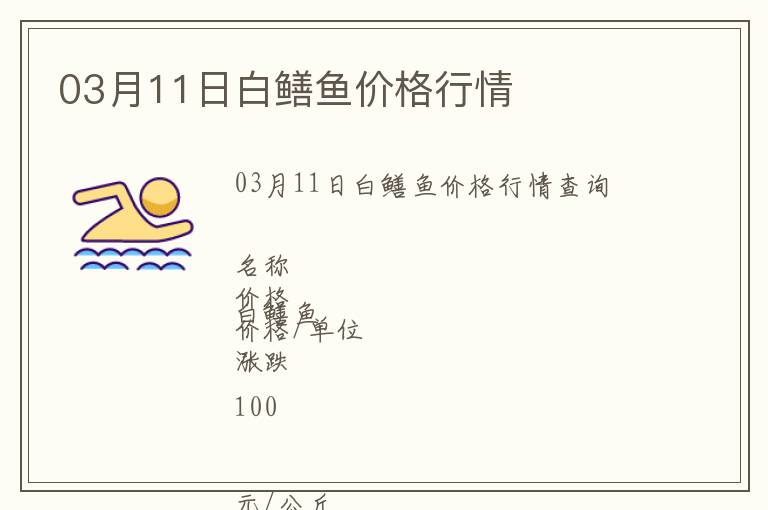 03月11日白鱔魚價格行情