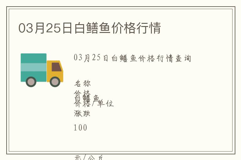 03月25日白鱔魚價格行情