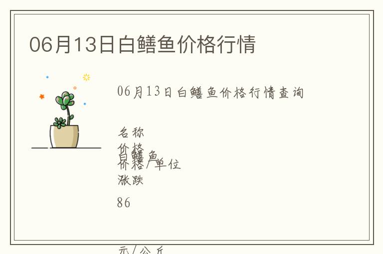 06月13日白鱔魚價格行情