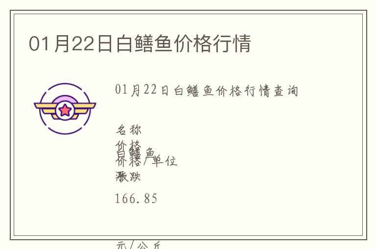 01月22日白鱔魚價格行情