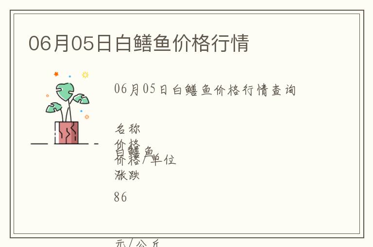 06月05日白鱔魚價格行情