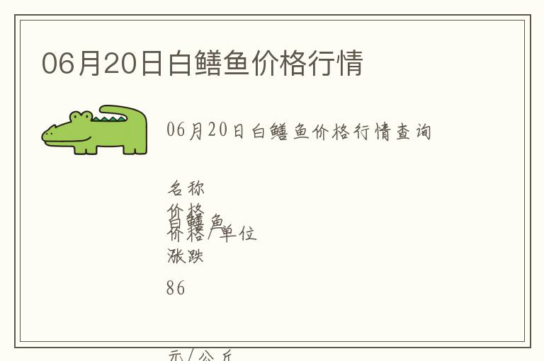 06月20日白鱔魚價格行情