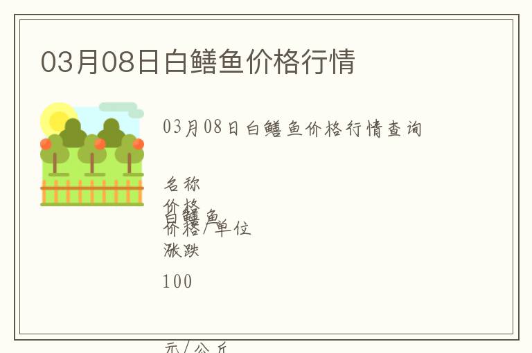 03月08日白鱔魚價格行情