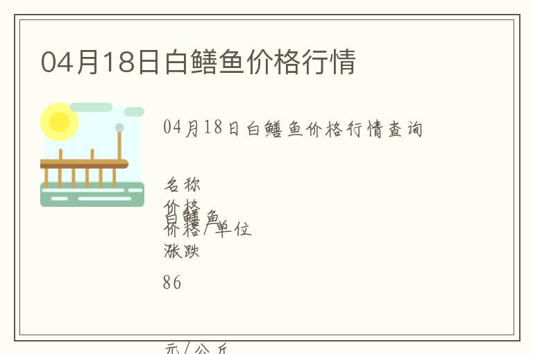 04月18日白鱔魚價格行情
