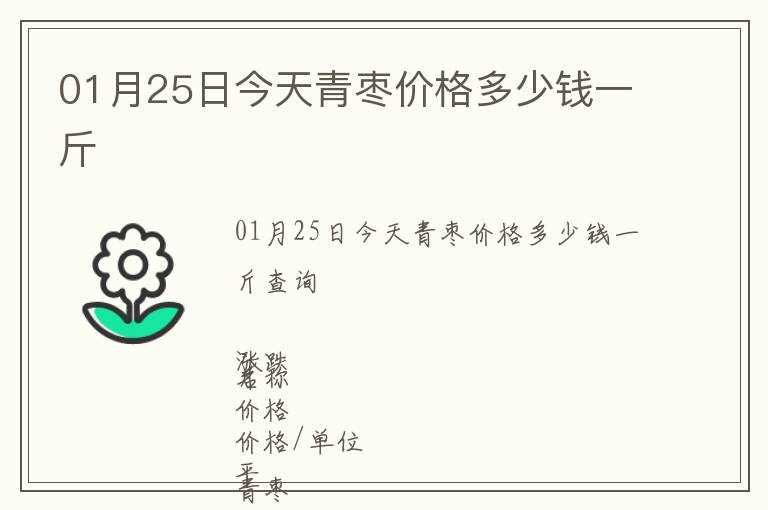 01月25日今天青棗價(jià)格多少錢(qián)一斤
