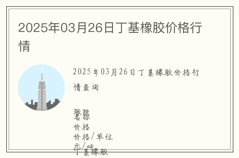 2025年03月26日丁基橡膠價格行情