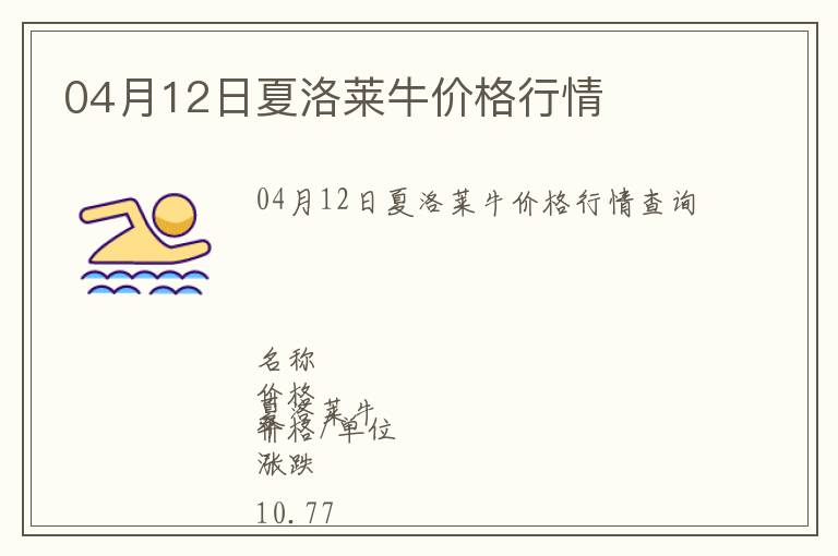 04月12日夏洛萊牛價格行情