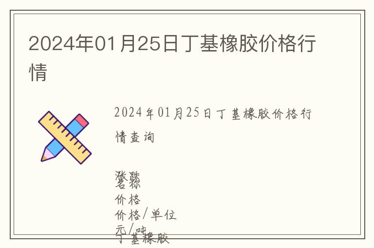 2024年01月25日丁基橡膠價(jià)格行情