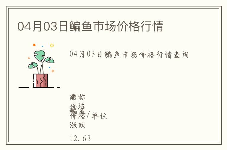 04月03日鳊魚市場價(jià)格行情