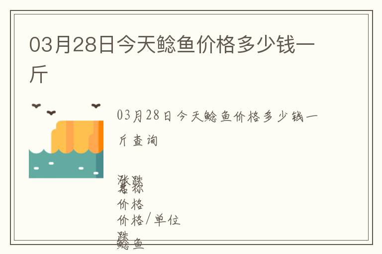 03月28日今天鯰魚價格多少錢一斤