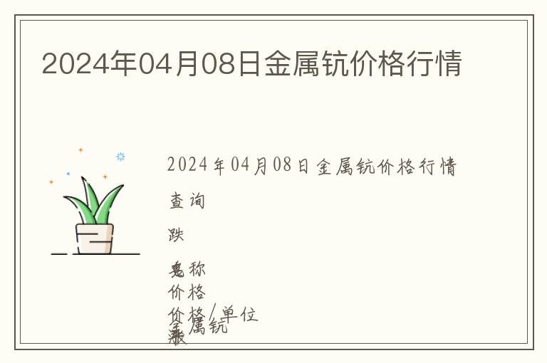 2024年04月08日金屬鈧價格行情