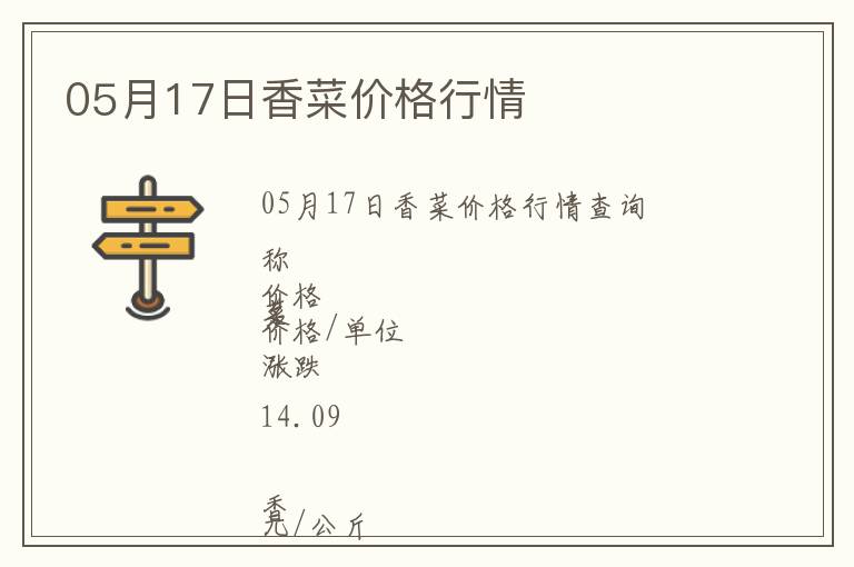 05月17日香菜價格行情