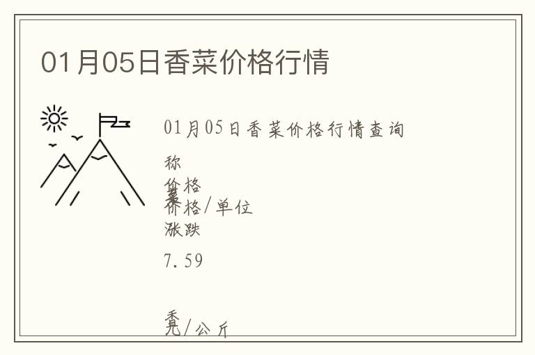 01月05日香菜價(jià)格行情