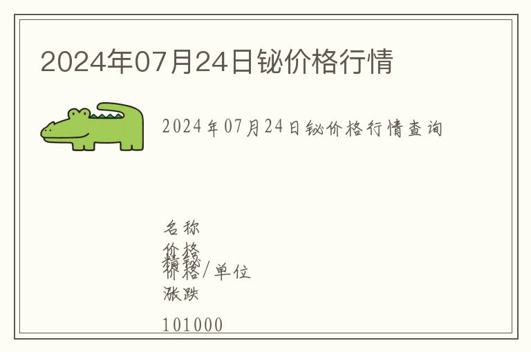 2024年07月24日鉍價格行情