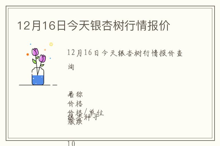 12月16日今天銀杏樹行情報(bào)價(jià)