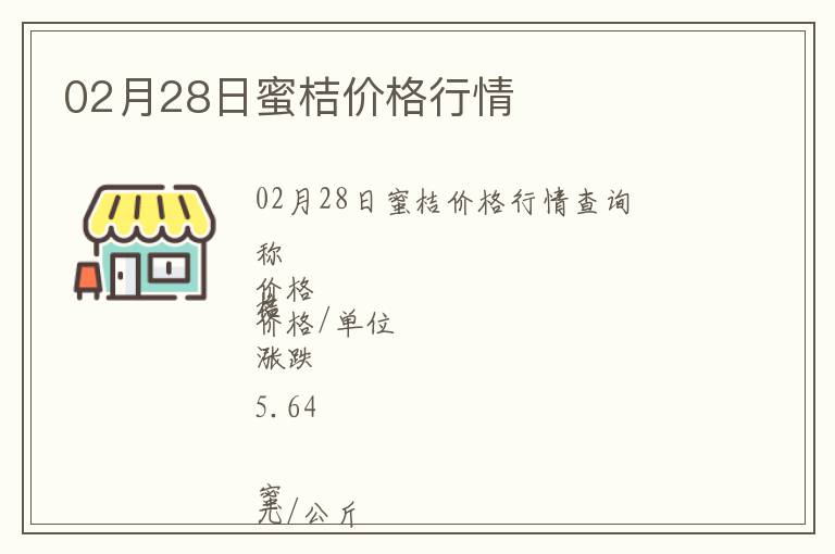02月28日蜜桔價格行情