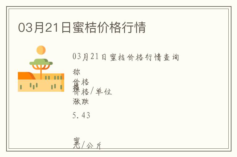 03月21日蜜桔價(jià)格行情