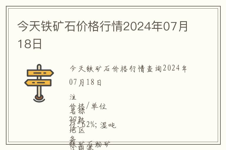 今天鐵礦石價(jià)格行情2024年07月18日