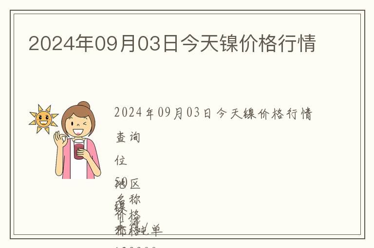 2024年09月03日今天鎳價(jià)格行情