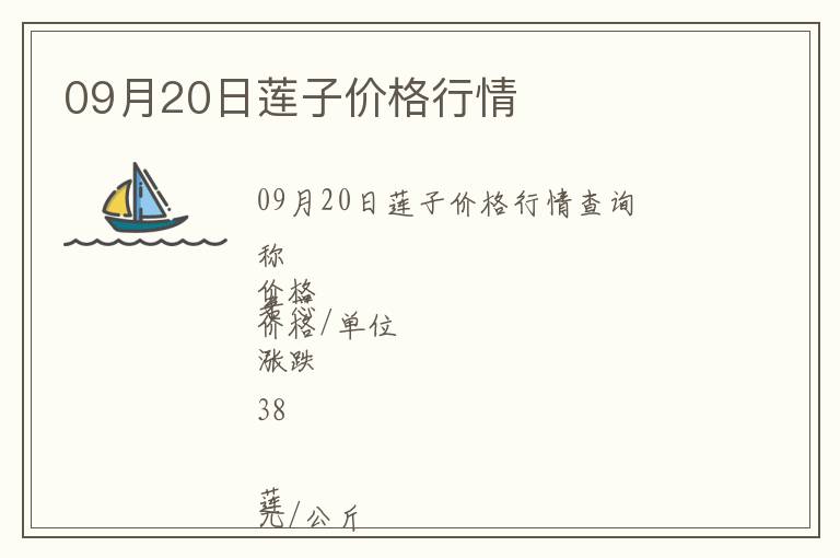 09月20日蓮子價(jià)格行情