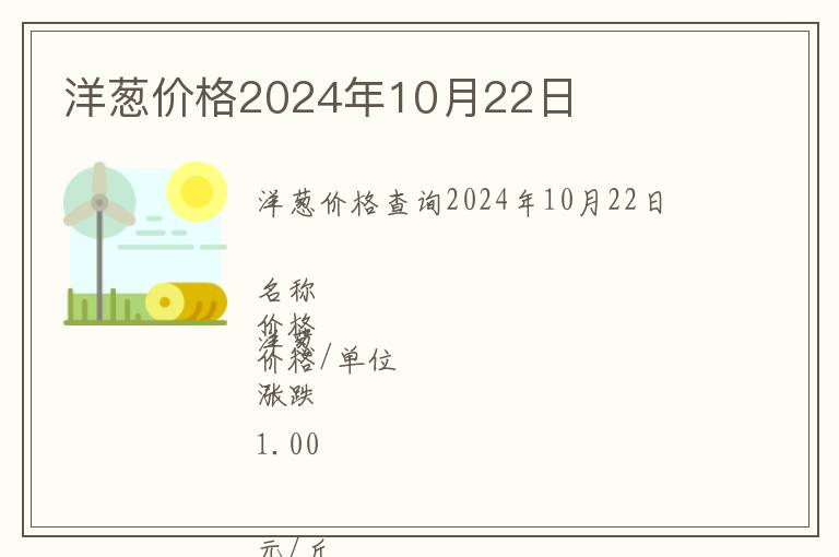 洋蔥價格2024年10月22日