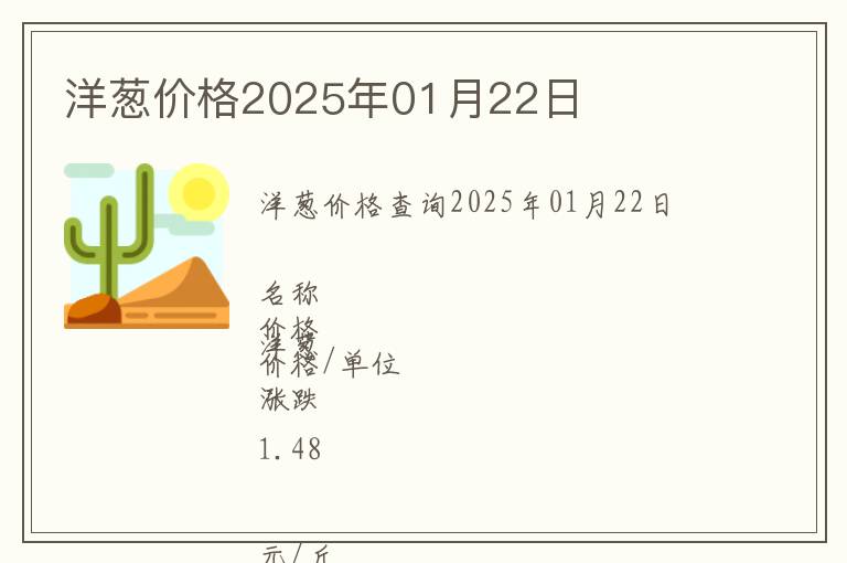 洋蔥價格2025年01月22日