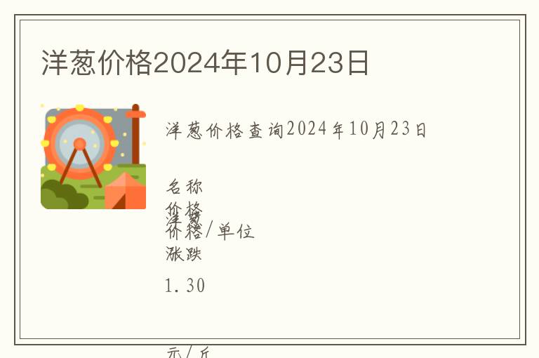 洋蔥價格2024年10月23日