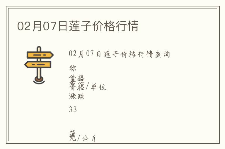 02月07日蓮子價(jià)格行情