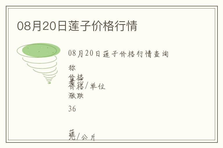 08月20日蓮子價(jià)格行情